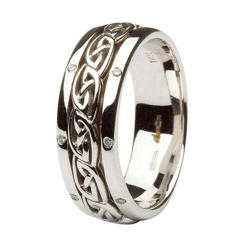 14ct WH DIAMOND CELTIC RING