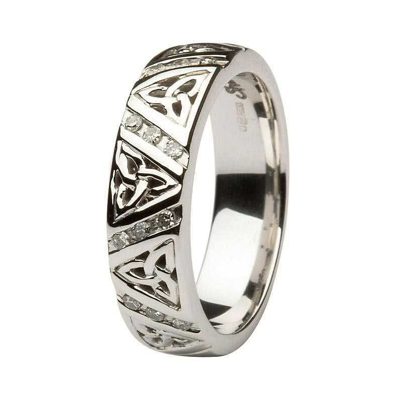 14ct WHITE DIAMOND CELTIC RING
