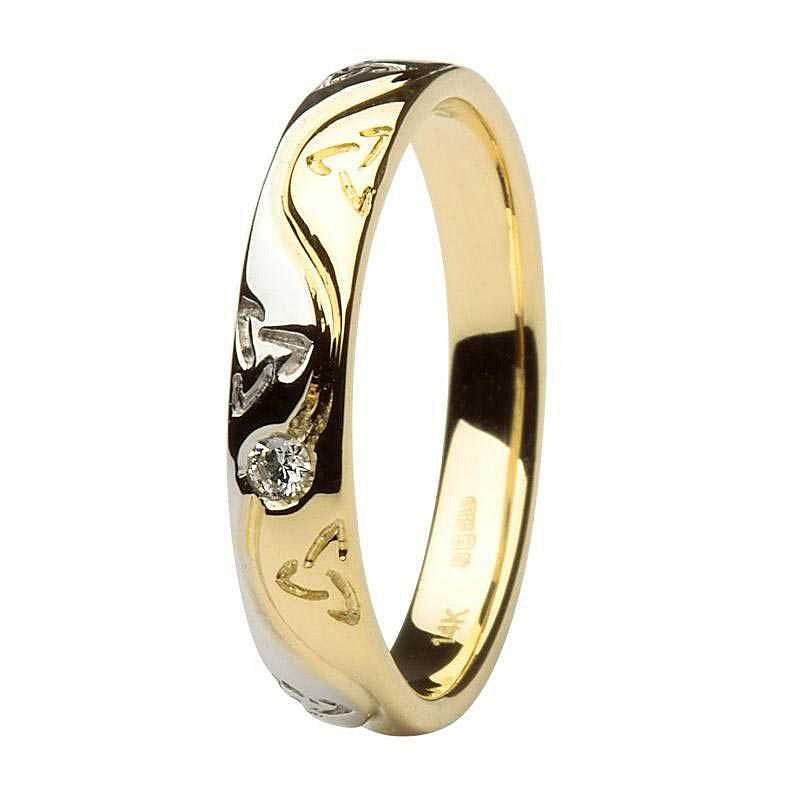 14ct Y/W Gts Celtic wave ring