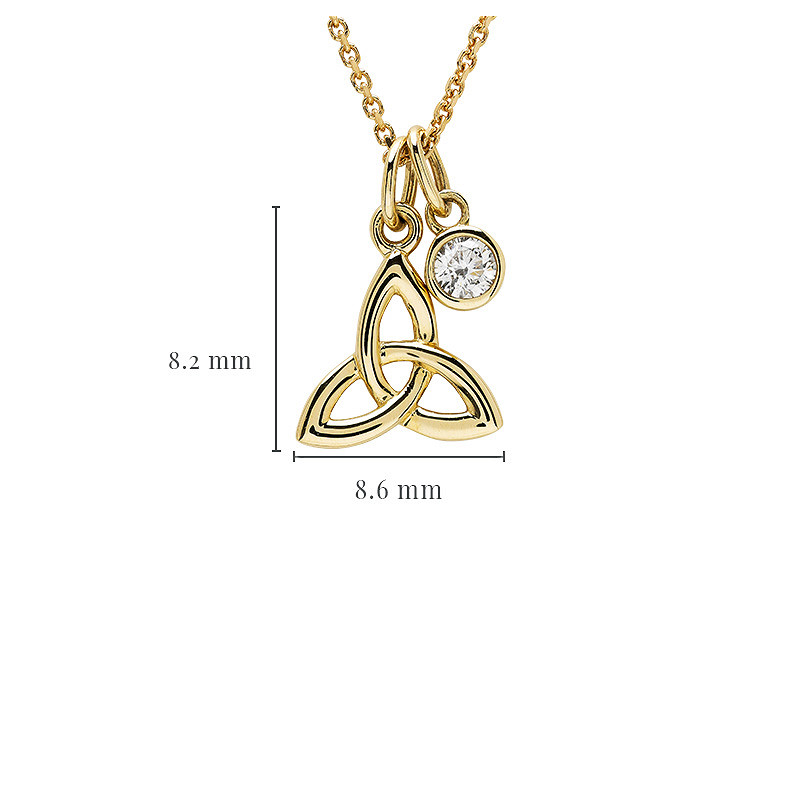 14kt Gold Trinity Necklace with Lab Diamond