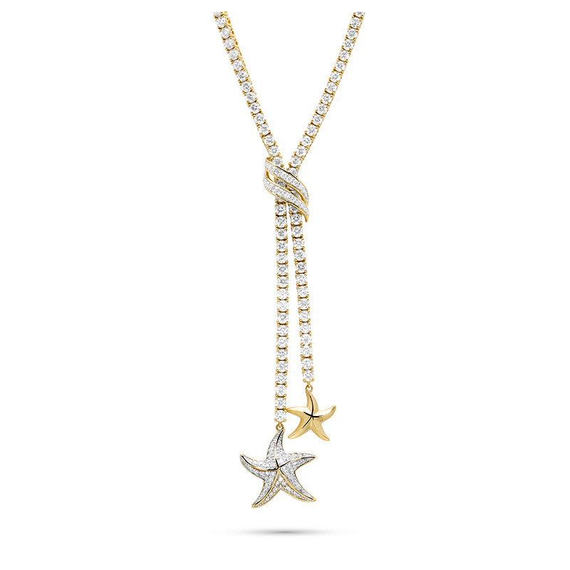 14kt Gold Lab Diamond Starfish Necklace