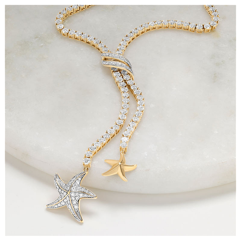 14kt Gold Lab Diamond Starfish Necklace