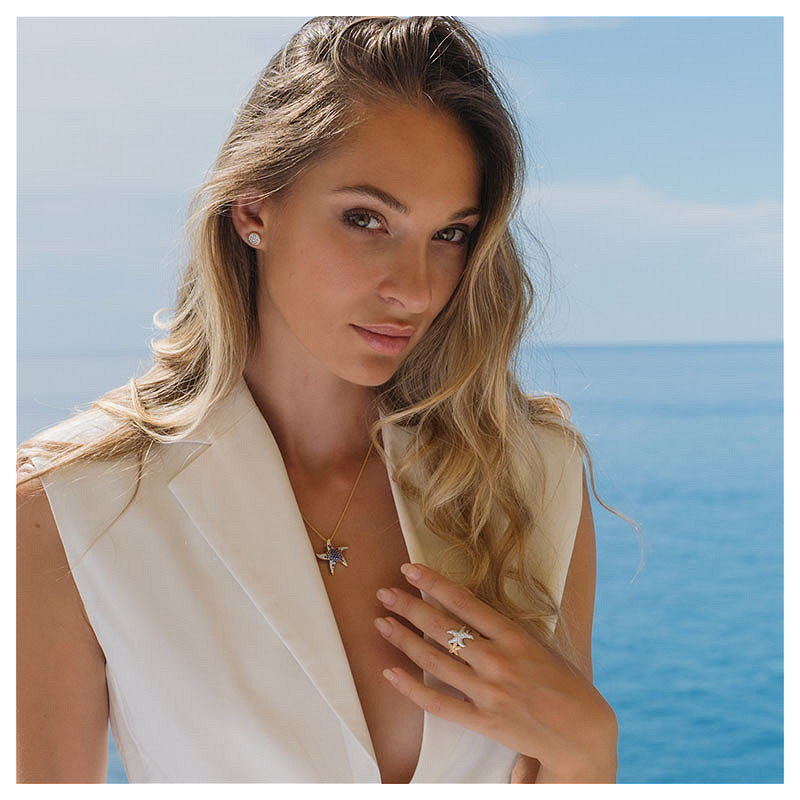 14kt Gold Lab Diamond Starfish Ring