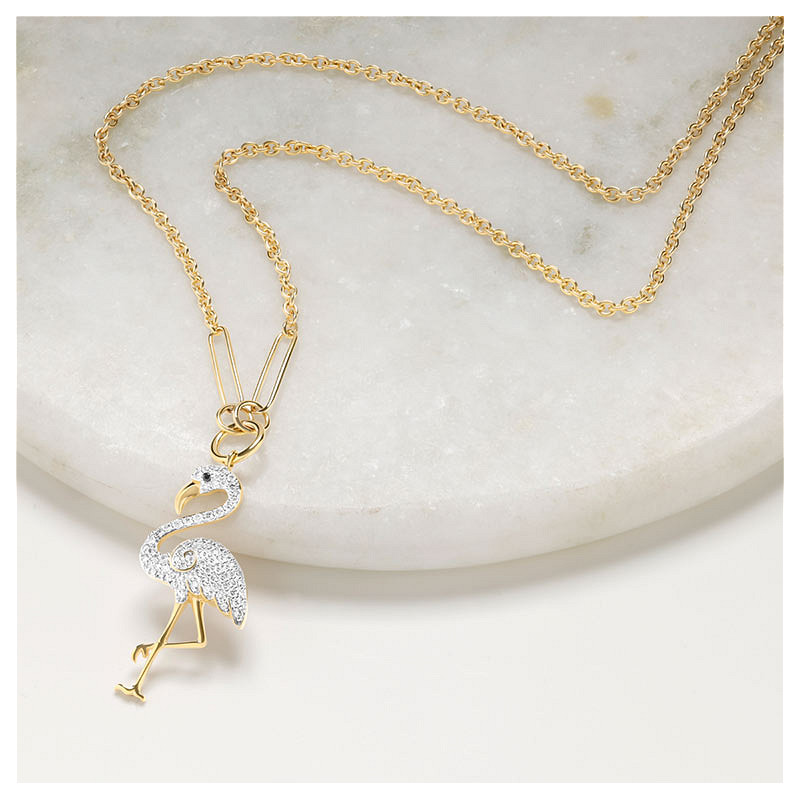 14kt Gold Lab Diamond Flamingo Necklace