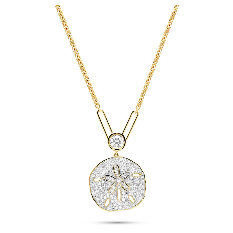 14kt Gold Lab Diamond Sand Dollar Necklace