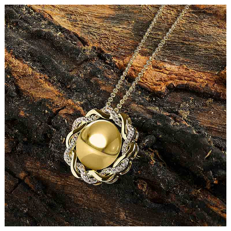 14kt Gold Vermeil Lab White Sapphire Celtic Necklace