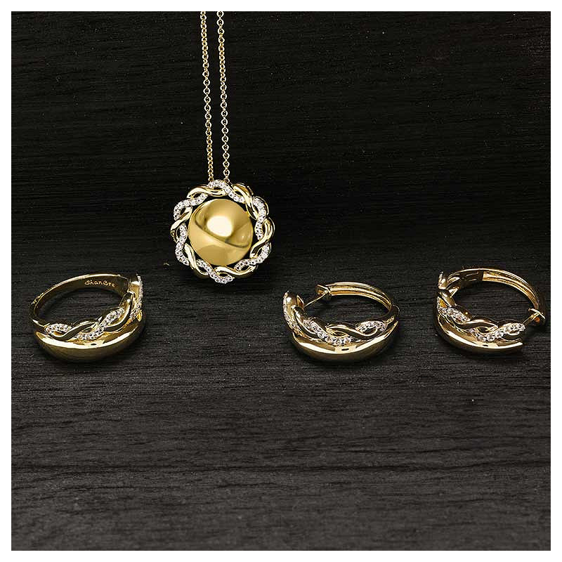 14kt Gold Vermeil Lab White Sapphire Celtic Hoop Earrings