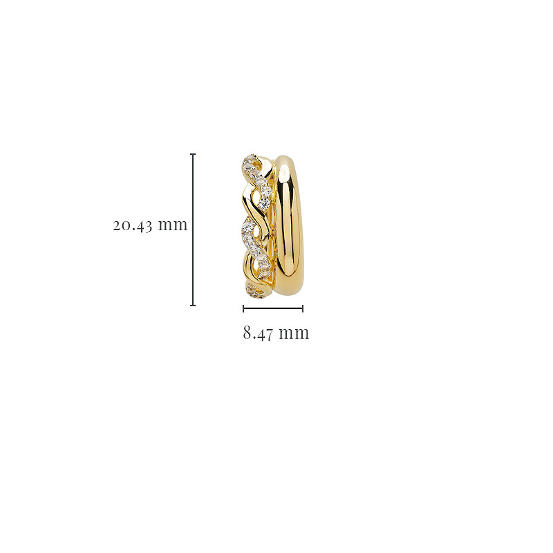 14kt Gold Vermeil Lab White Sapphire Celtic Hoop Earrings