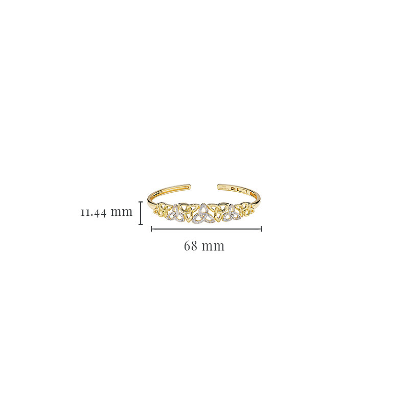 14kt Gold Vermeil Lab White Sapphire Trinity Bangle