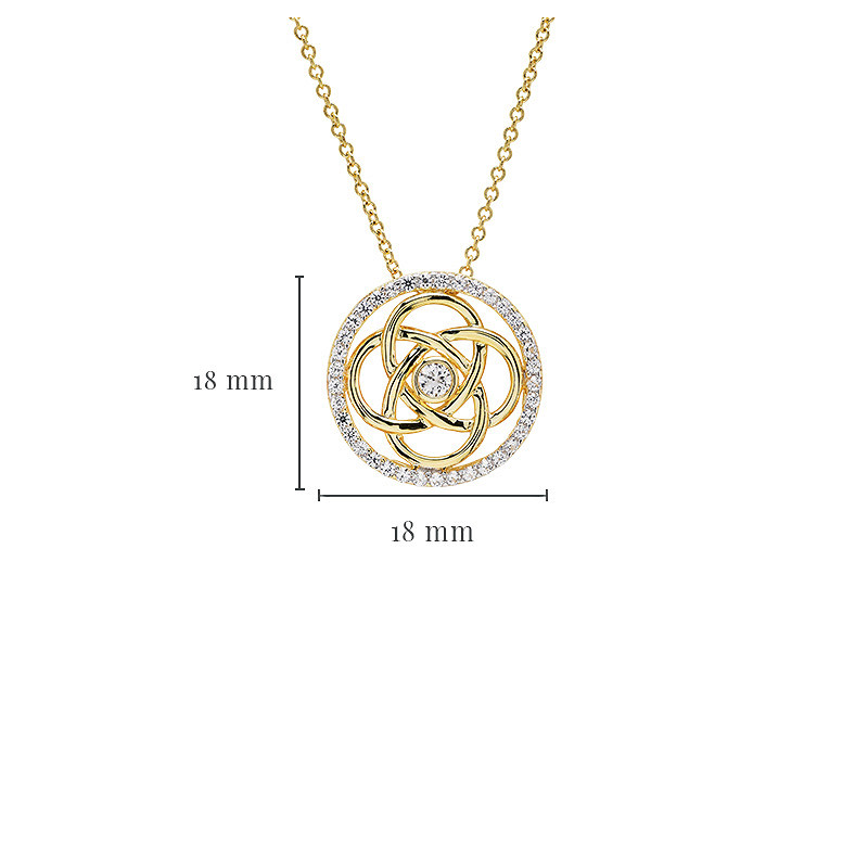 14kt Gold Vermeil Celtic white Sapphire Necklace