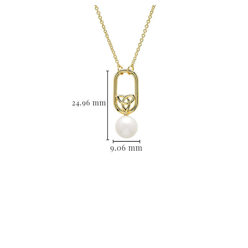 14kt Gold Vermeil Celtic Pearl Necklace