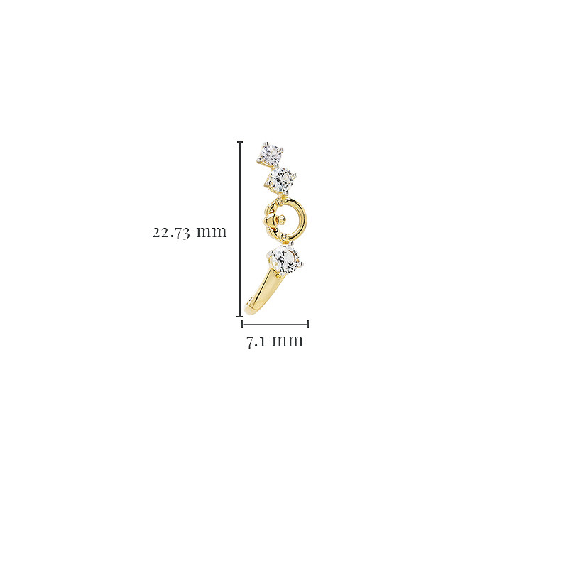 14kt Gold Vermeil Claddagh white Sapphire Earrings