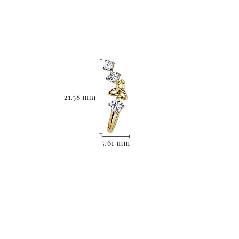 14kt Gold Vermeil Trinity Knot white Sapphire Earrings
