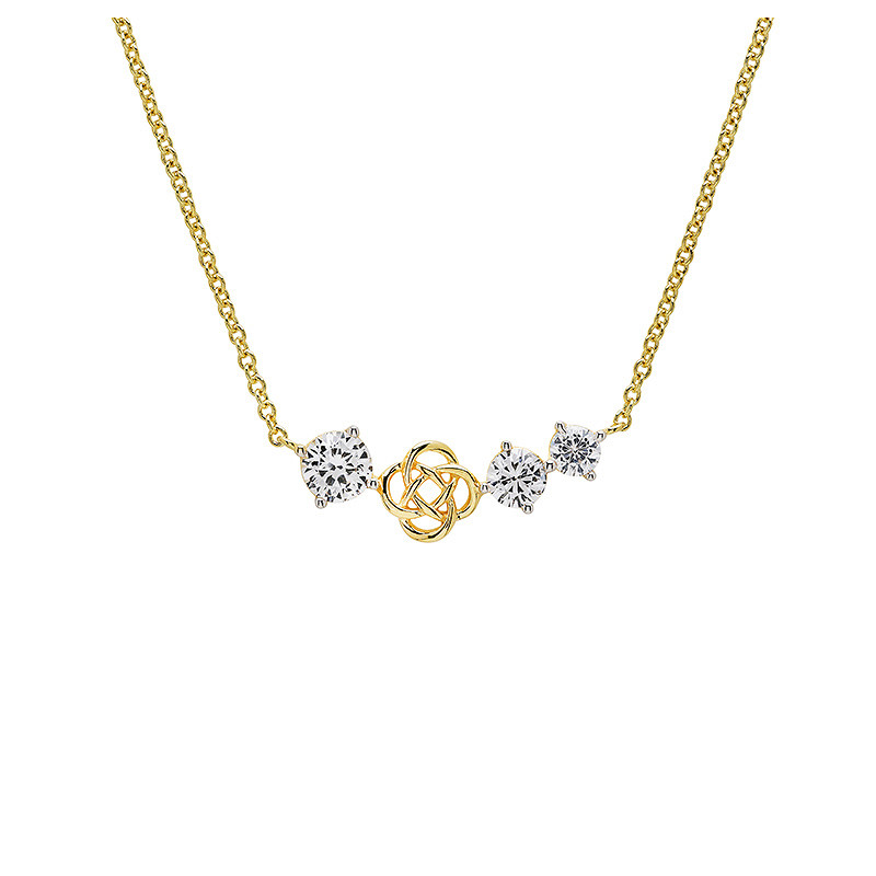 14kt Gold Vermeil Celtic Knot white Sapphire Necklace