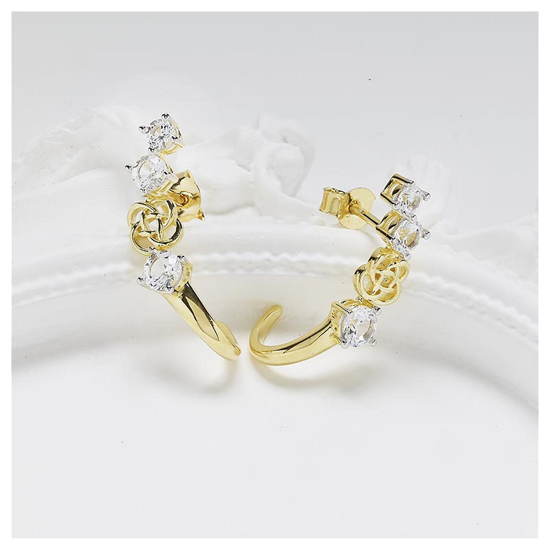 14kt Gold Vermeil Celtic Knot white Sapphire Earrings