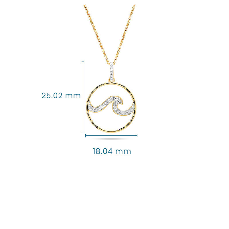 14kt Gold Lab Diamond Wave Necklace