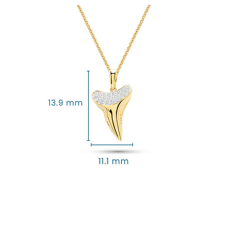 14kt Gold Lab Diamond Sharks Tooth Necklace