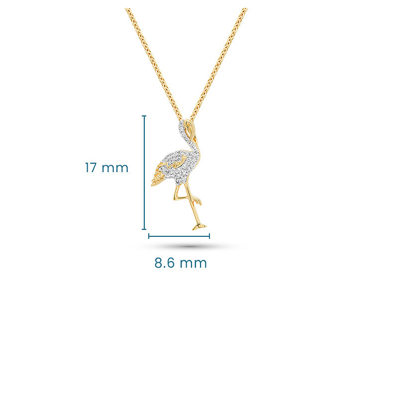 14kt Gold Lab Diamond Flamingo Necklace