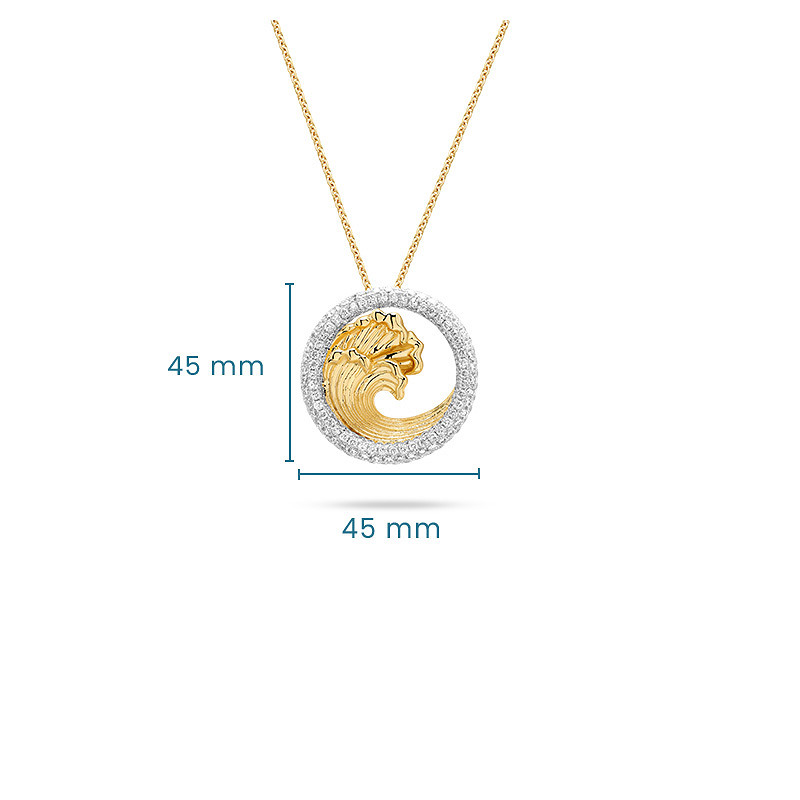 14kt Gold Lab Diamond Wave Necklace