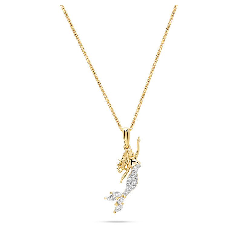 14kt Gold Lab Diamond Mermaid Necklace