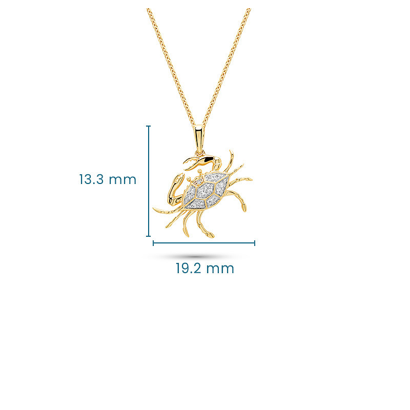 14kt Gold Lab Diamond Crab Necklace