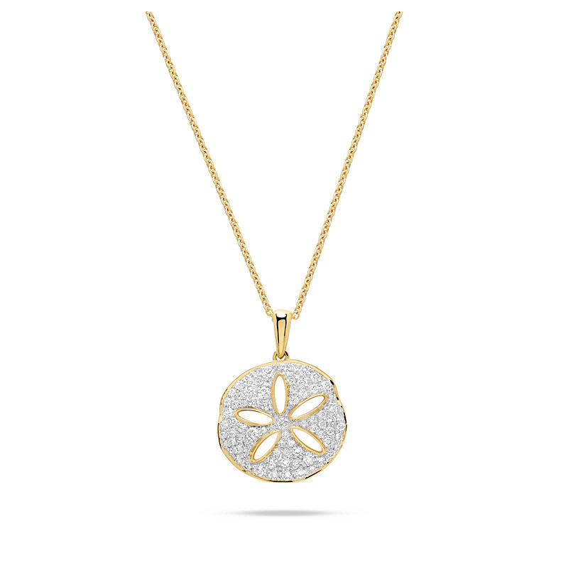 14kt Gold Lab Diamond Sand Dollar Necklace
