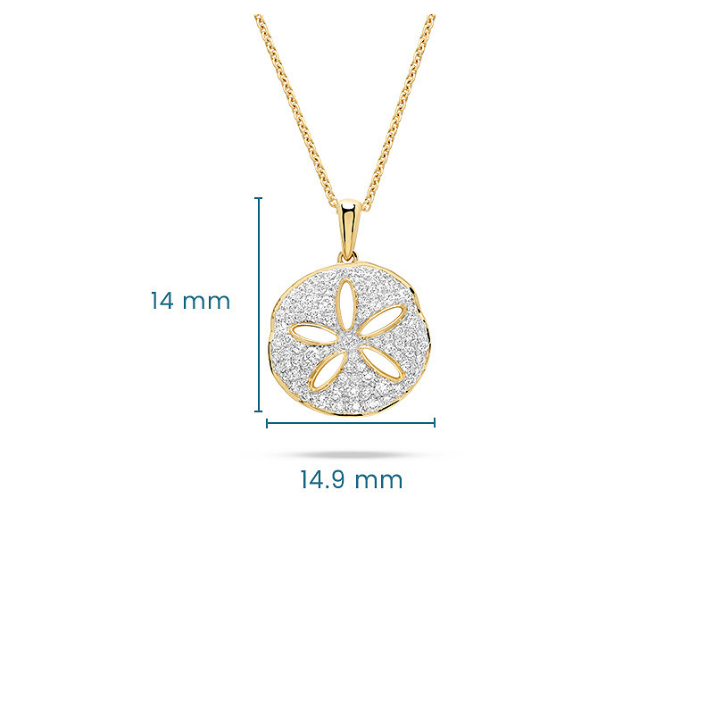 14kt Gold Lab Diamond Sand Dollar Necklace