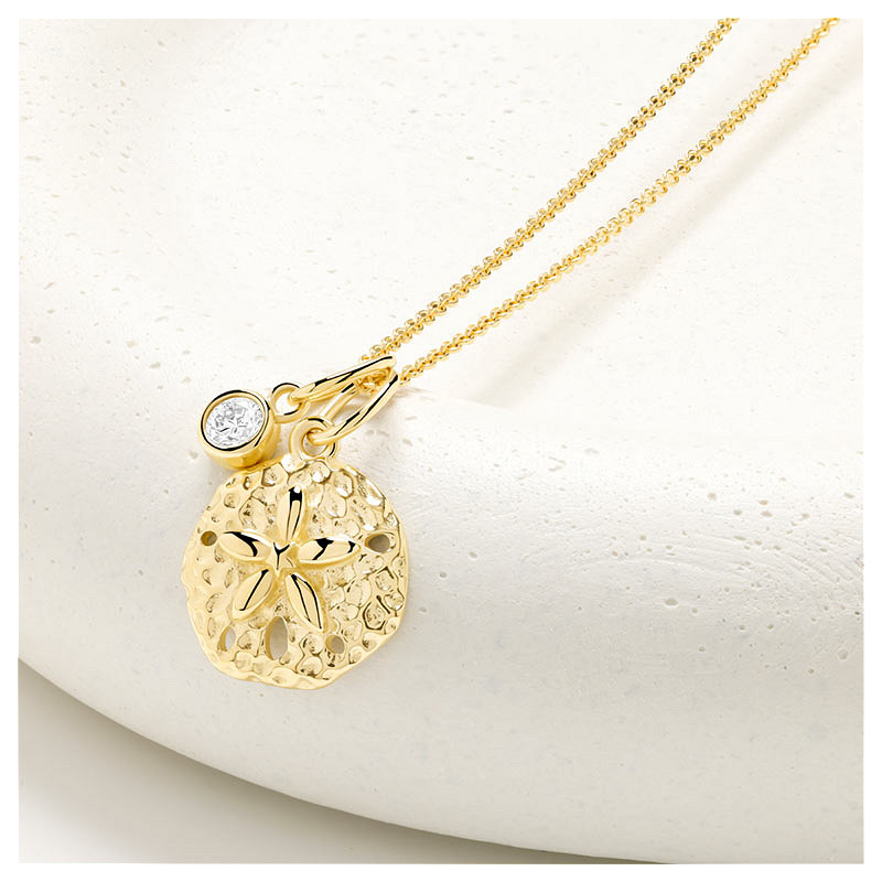 14kt Gold Lab Diamond Sand Dollar Necklace