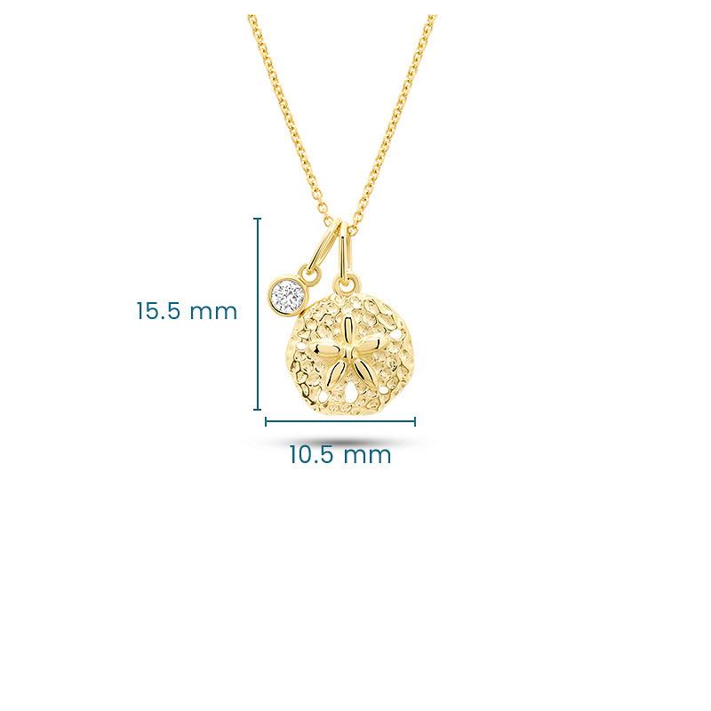 14kt Gold Lab Diamond Sand Dollar Necklace