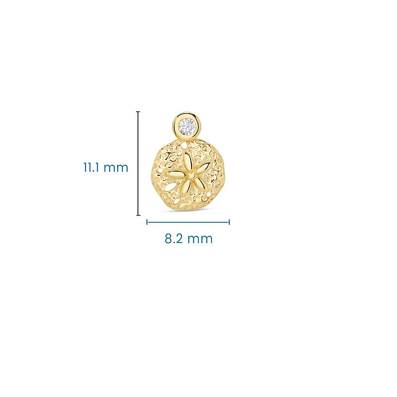 14kt Gold Lab Diamond Sand Dollar Earrings