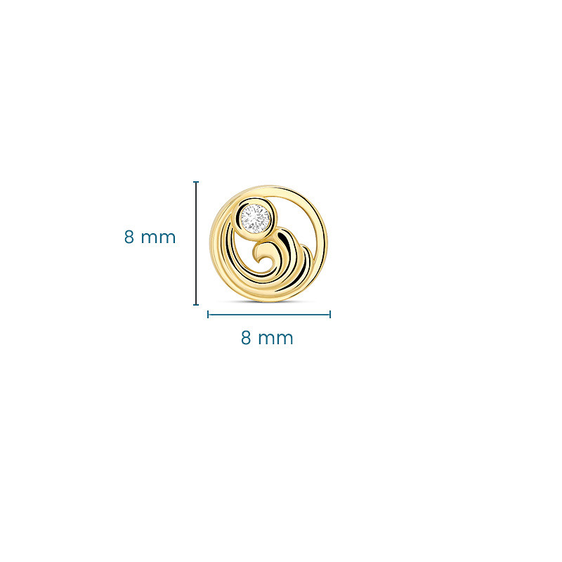 14kt Gold Lab Diamond Wave Earrings