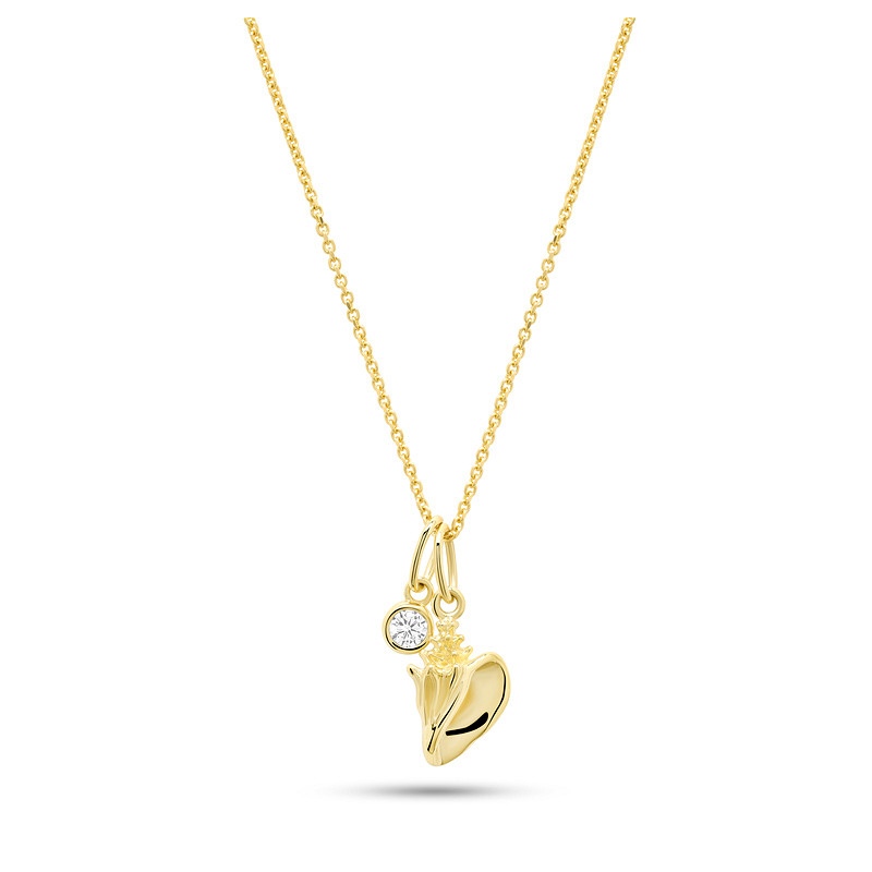 14kt Gold Lab Diamond Shell Necklace