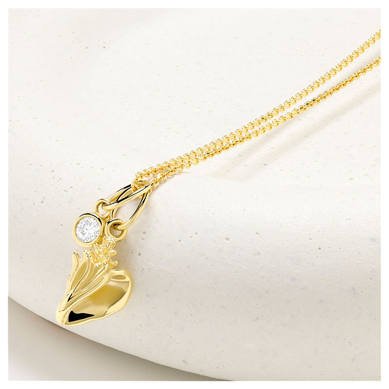 14kt Gold Lab Diamond Shell Necklace