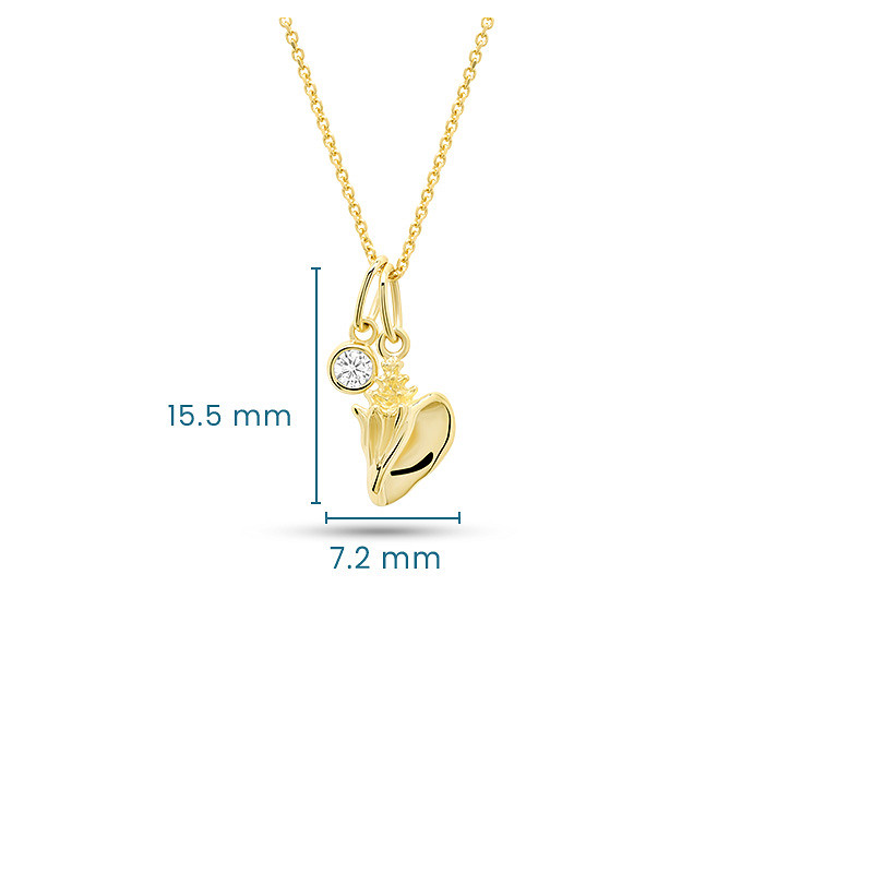 14kt Gold Lab Diamond Shell Necklace