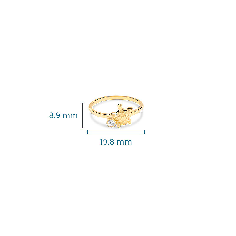 14kt Gold Lab Diamond Turtle Ring