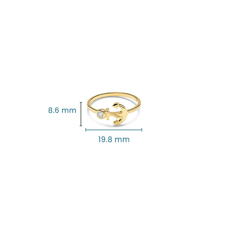 14kt Gold Lab Diamond Anchor Ring