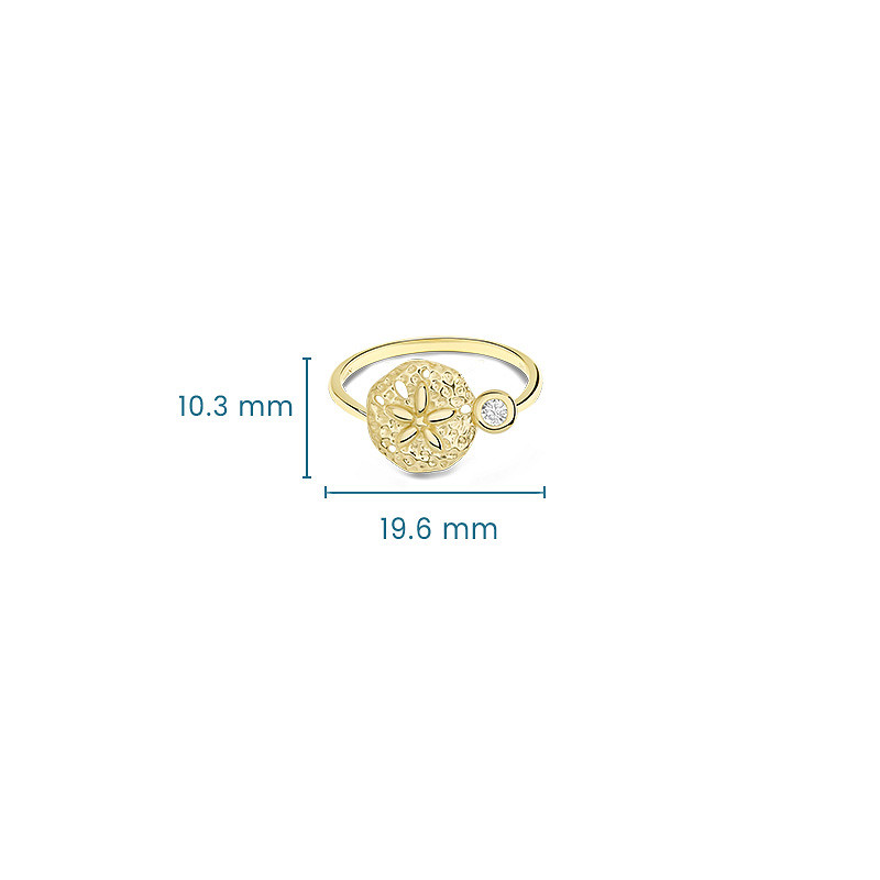 14kt Gold Lab Diamond Sand Dollar Ring
