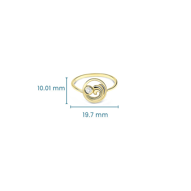 14kt Gold Lab Diamond Wave Ring