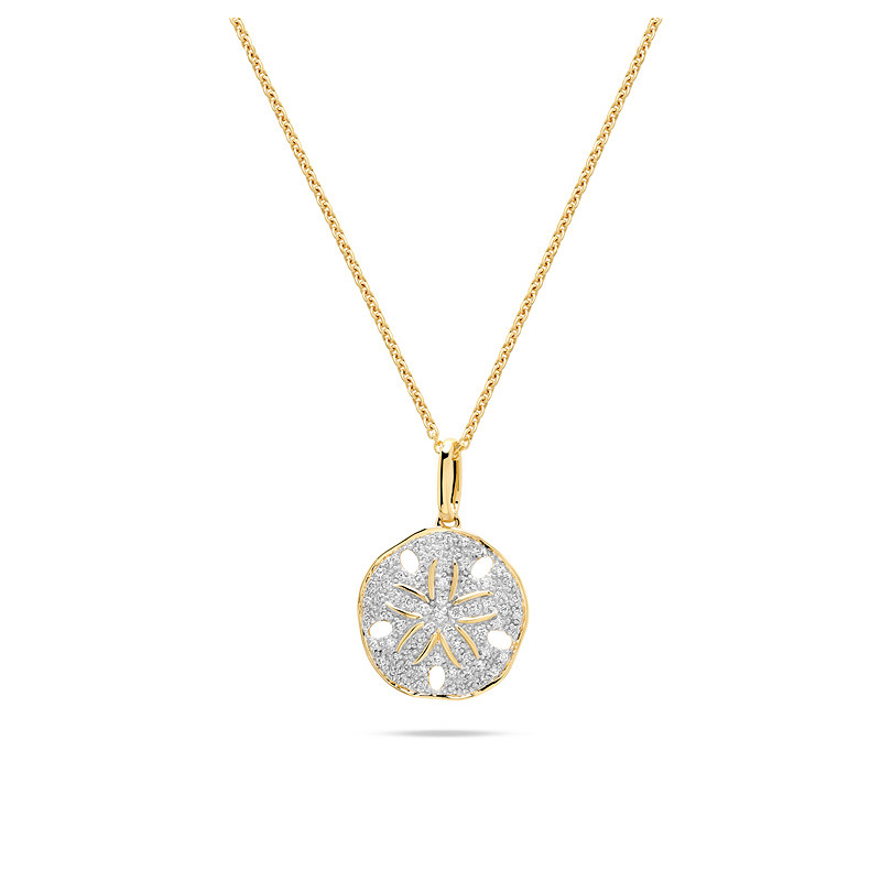 14kt Gold Lab Diamond Sand Dollar Necklace
