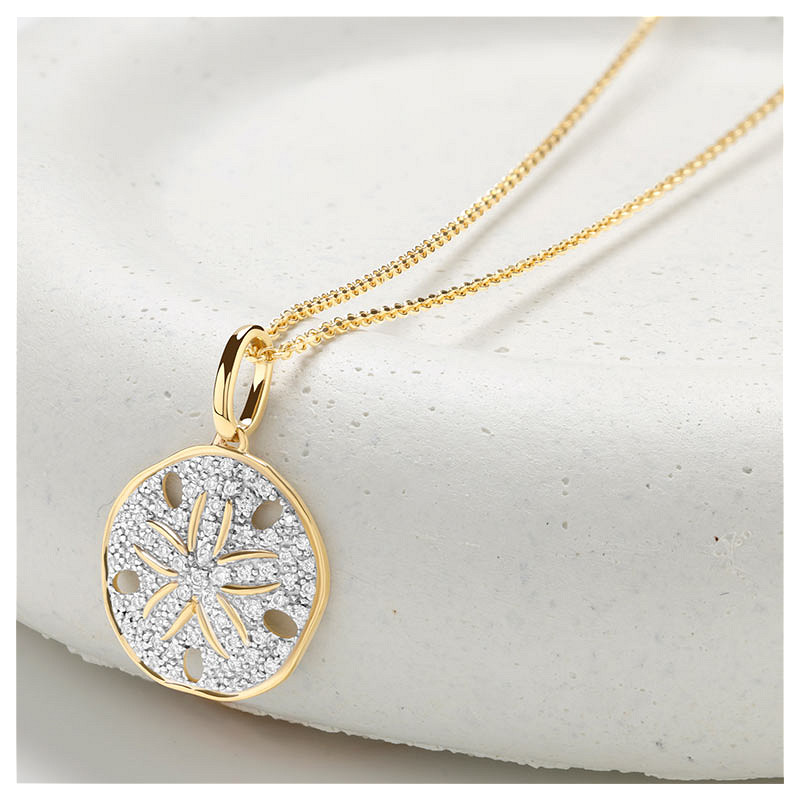 14kt Gold Lab Diamond Sand Dollar Necklace