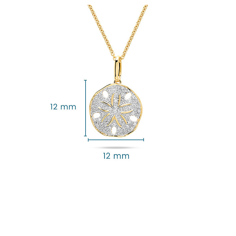 14kt Gold Lab Diamond Sand Dollar Necklace