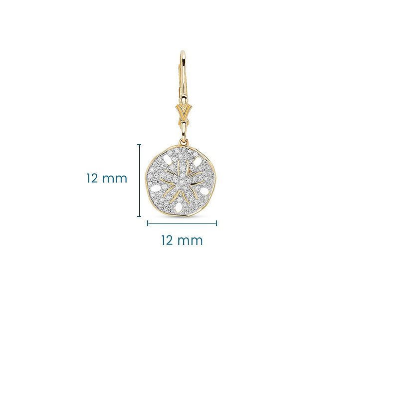 14kt Gold Lab Diamond Sand Dollar Earrings