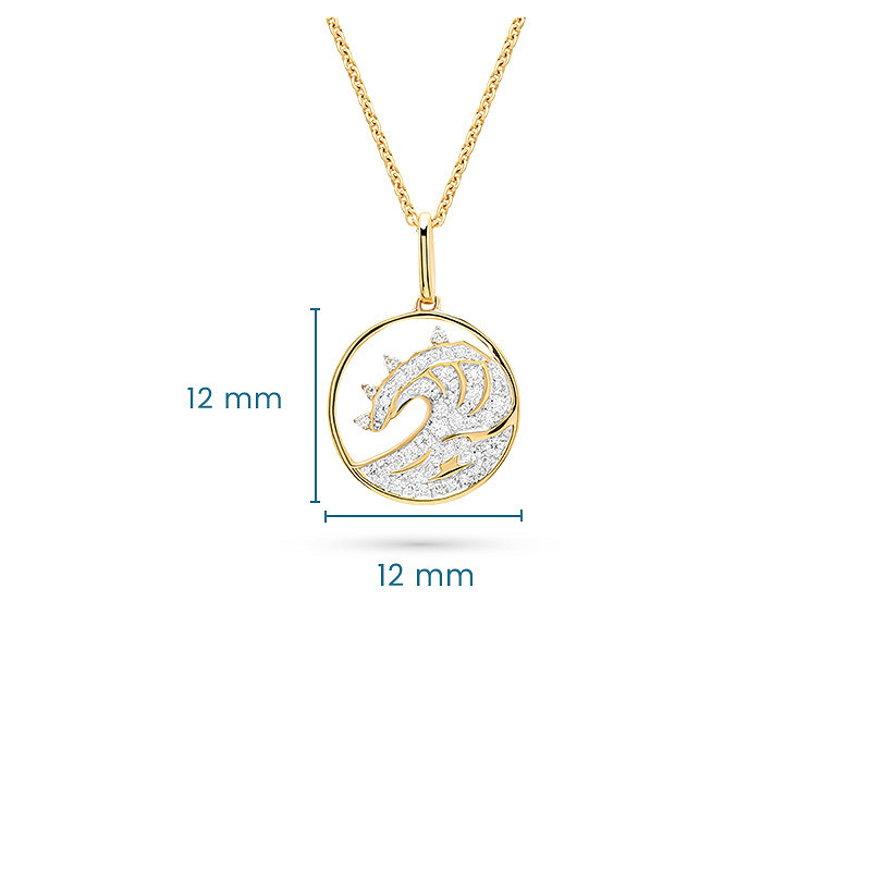 14kt Gold Lab Diamond Wave Necklace