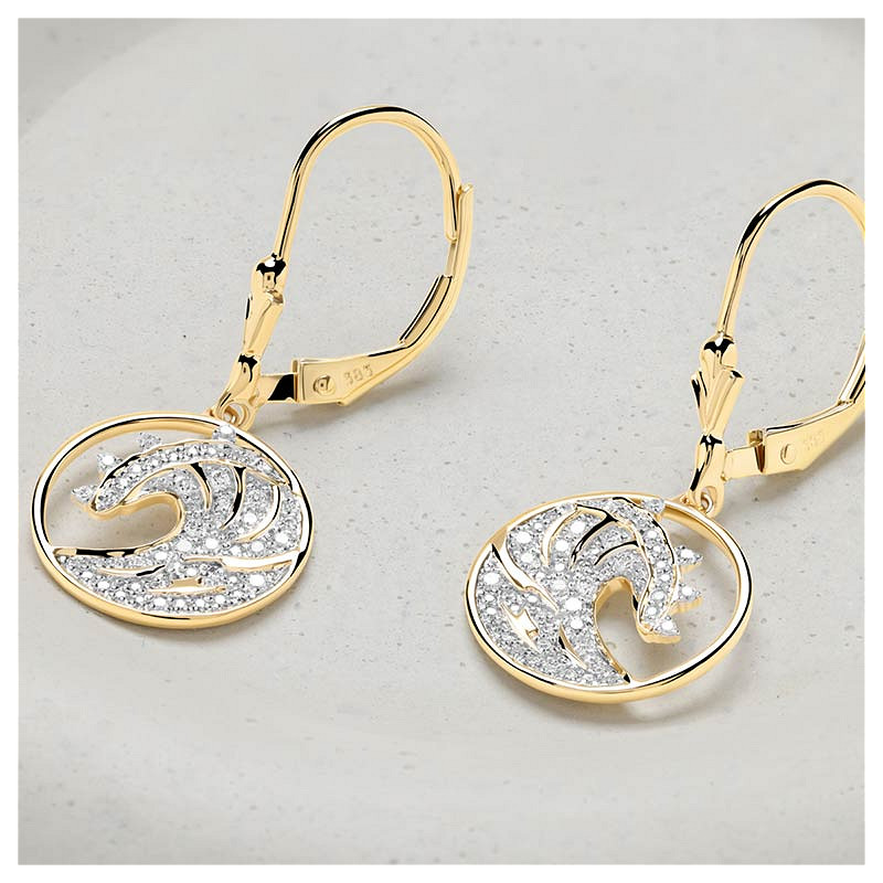 14kt Gold Lab Diamond Wave Earrings