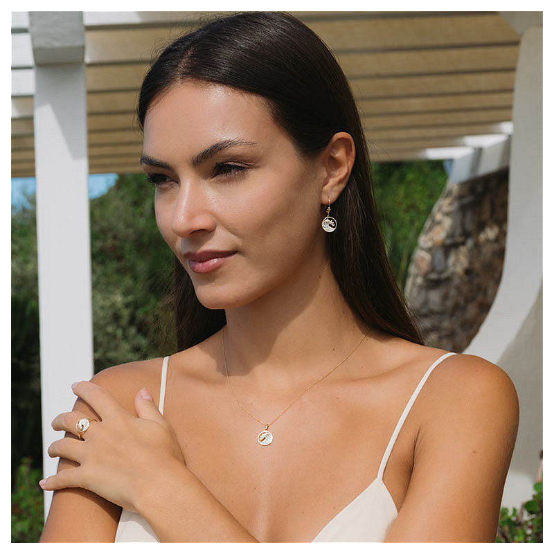 14kt Gold Lab Diamond Wave Earrings