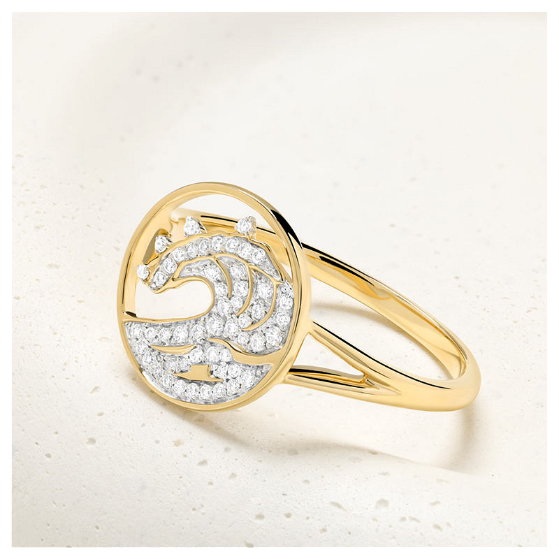 14kt Gold Lab Diamond Wave Ring