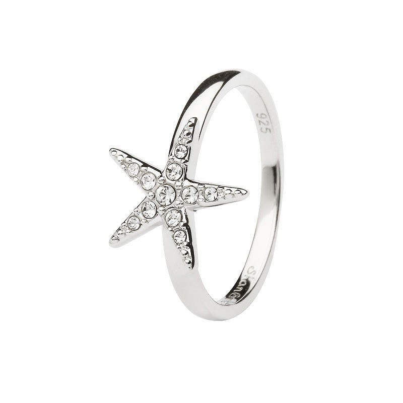 Starfish Ring Encrusted with White Swarovski® Crystal