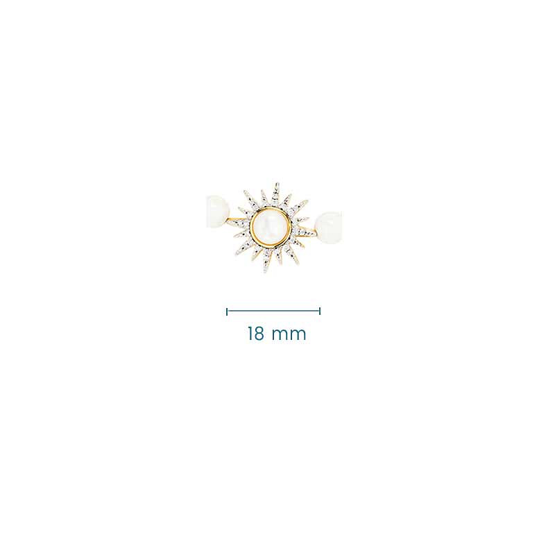 14Kt Gold Vermeil White Agate Sun Stretchy Bracelet
