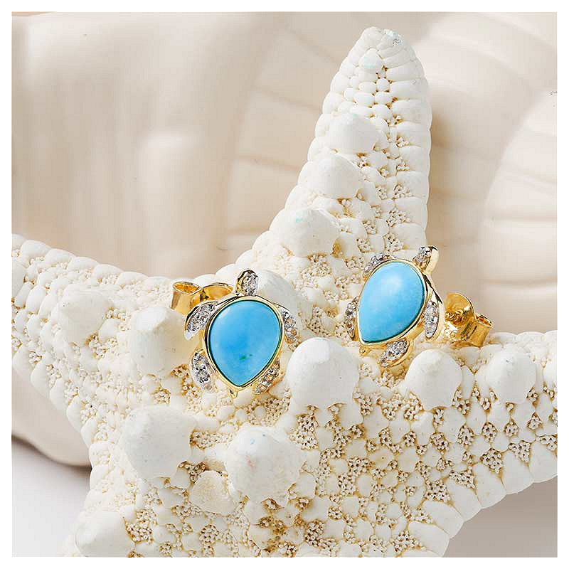 14kt Gold Vermeil Turquoise Stud Stud Earrings