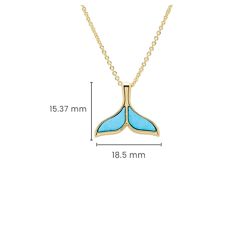 14kt Gold Vermeil Turquoise Whale Tail Necklace
